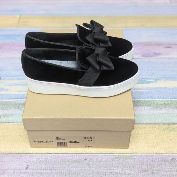 Michel Kors Collection Val Velvet Sneakers - Picture 2 of 6